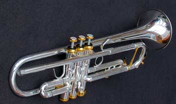 Spencer "RAF" style Bb Trumpet with gold accents